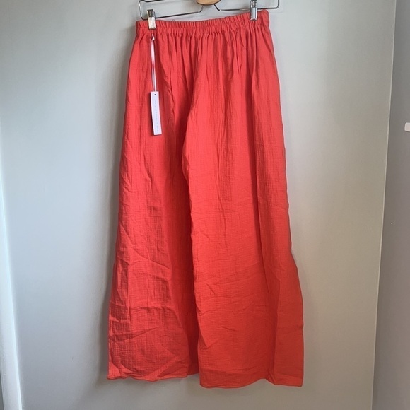 NWT Young Fabulous & Broke YFB Split Tie Wide Leg Pants Coral - Picture 6 of 10